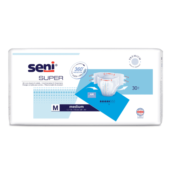 Scutece adulti Seni Super M 30 buc cu sistem inchis