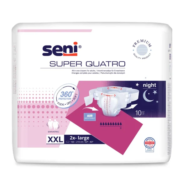 Scutece Seni Super Quatro XXL 10 Buc cu sistem inchis