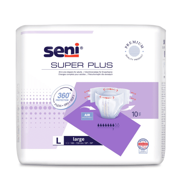 Scutece adulti Seni Super Plus L 10 buc cu sistem inchis