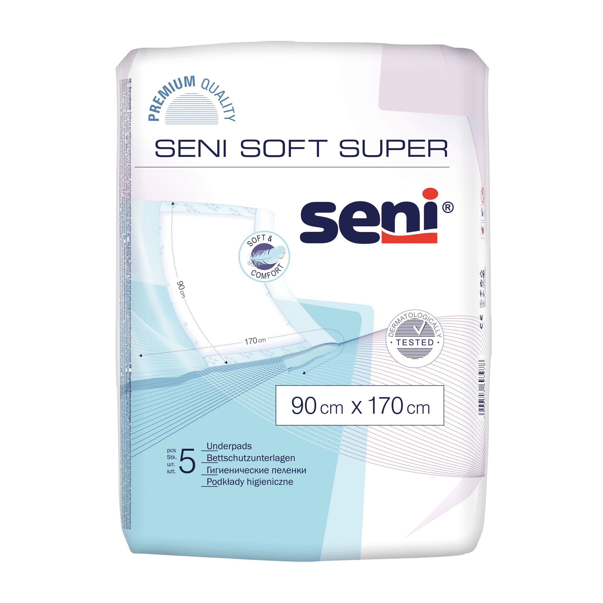 Aleze igienice Seni Soft Super 90×170 cm, 5 buc