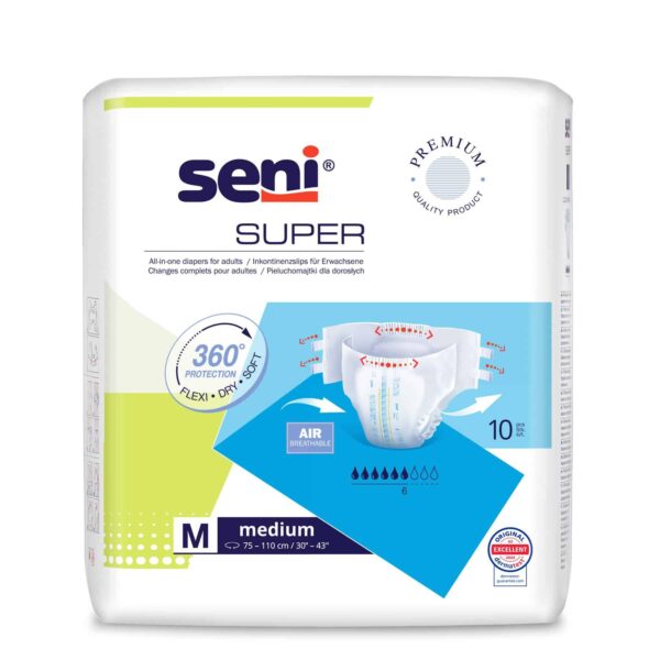 Scutece adulti Seni Super M 10 buc cu sistem inchis