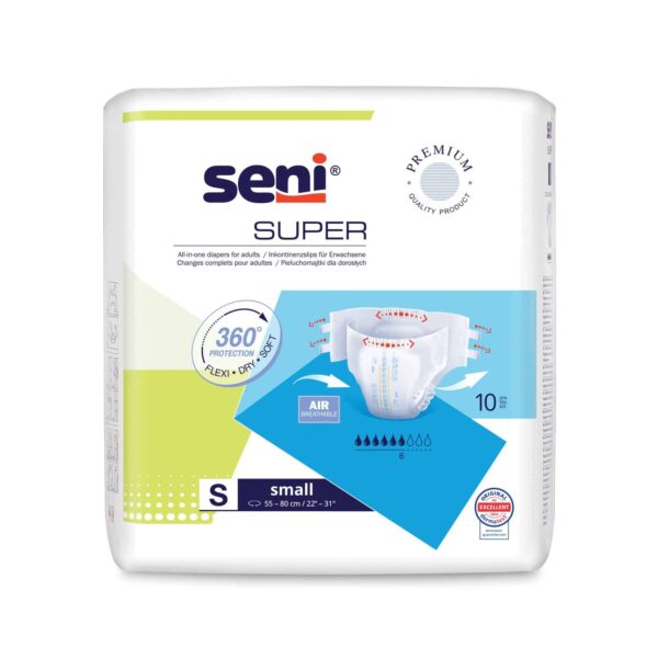 Scutece adulti Seni Super S 10 buc cu sistem inchis